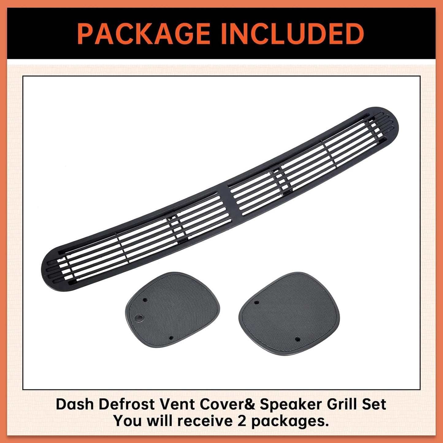 Dash Defrost Vent Cover& Speaker Grill Set Compatible with 1998-2005 Chevy Chevrolet S10 GMC Jimmy Sonoma Oldsmobile Bravada Blazer (2 Packages) LYAP-266S-3
