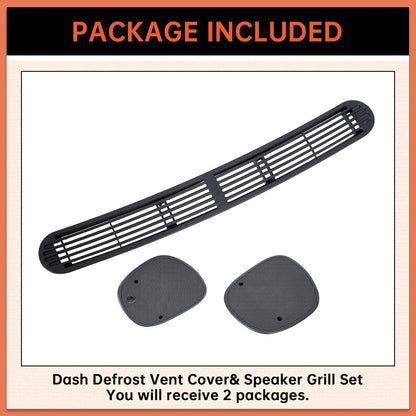 Dash Defrost Vent Cover& Speaker Grill Set Compatible with 1998-2005 Chevy Chevrolet S10 GMC Jimmy Sonoma Oldsmobile Bravada Blazer (2 Packages) LYAP-266S-3