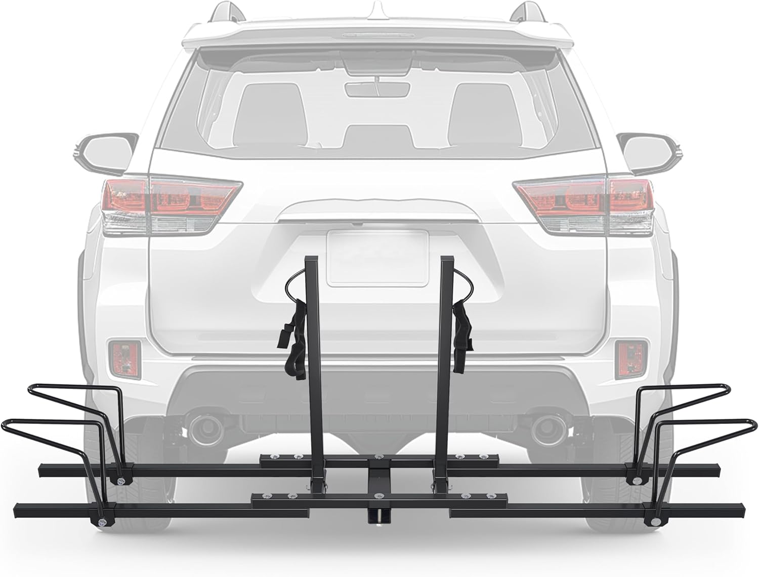Hitch Mount Bike Rack 2inches Receiver Bicycle 2-Bike Rack for SUV Van Truck Car RV Minivans, 200 LBS Capacity Platform Style for Mountain Bike E-Bike Steel LYA-014S