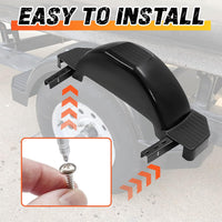 Load image into Gallery viewer, Set of 2 Single Axle Trailer Fenders 13inches Wheels Tire Skirt Boat(Black) LYAP-274S-2
