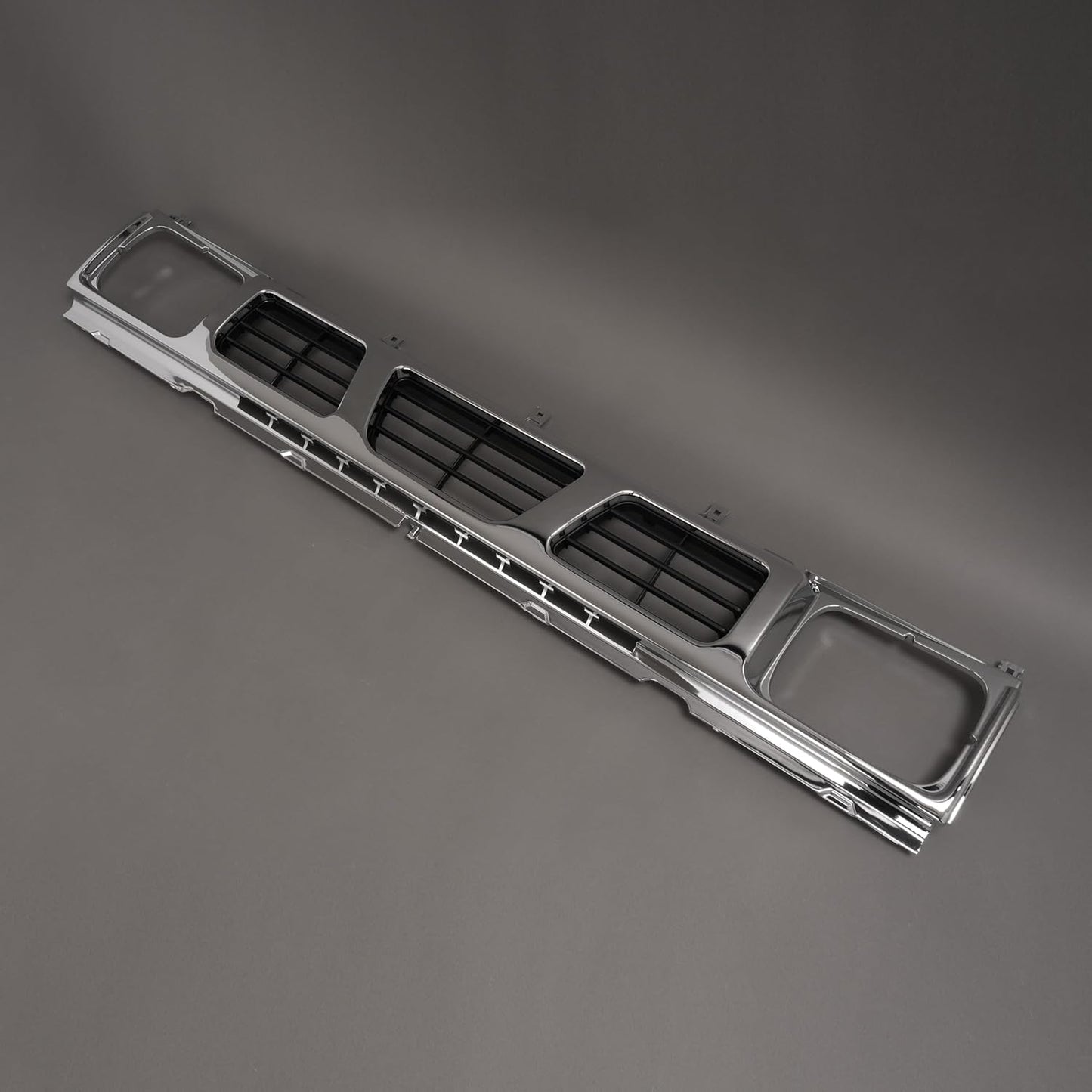 Front Grille Compatible with 1994 Nissan D21 XE 1993 1994 Nissan D21 Base SE 1995-1997 Nissan Pickup Base SE XE Replacement for 6231055G10 NI1200116 Chrome Bumper Grill Plastic(ABS) Silvery