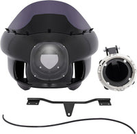Load image into Gallery viewer, Front Upper Fairing&amp;Headlight Mount Compatible with 2006-2017 Harley Dyna Low Rider FXDL/I Street Bob FXDB/I Super Glide Custom FXDC/I FXD/I FXD/I Front Fairing Kit Smoke Windshield LYMP-175-2
