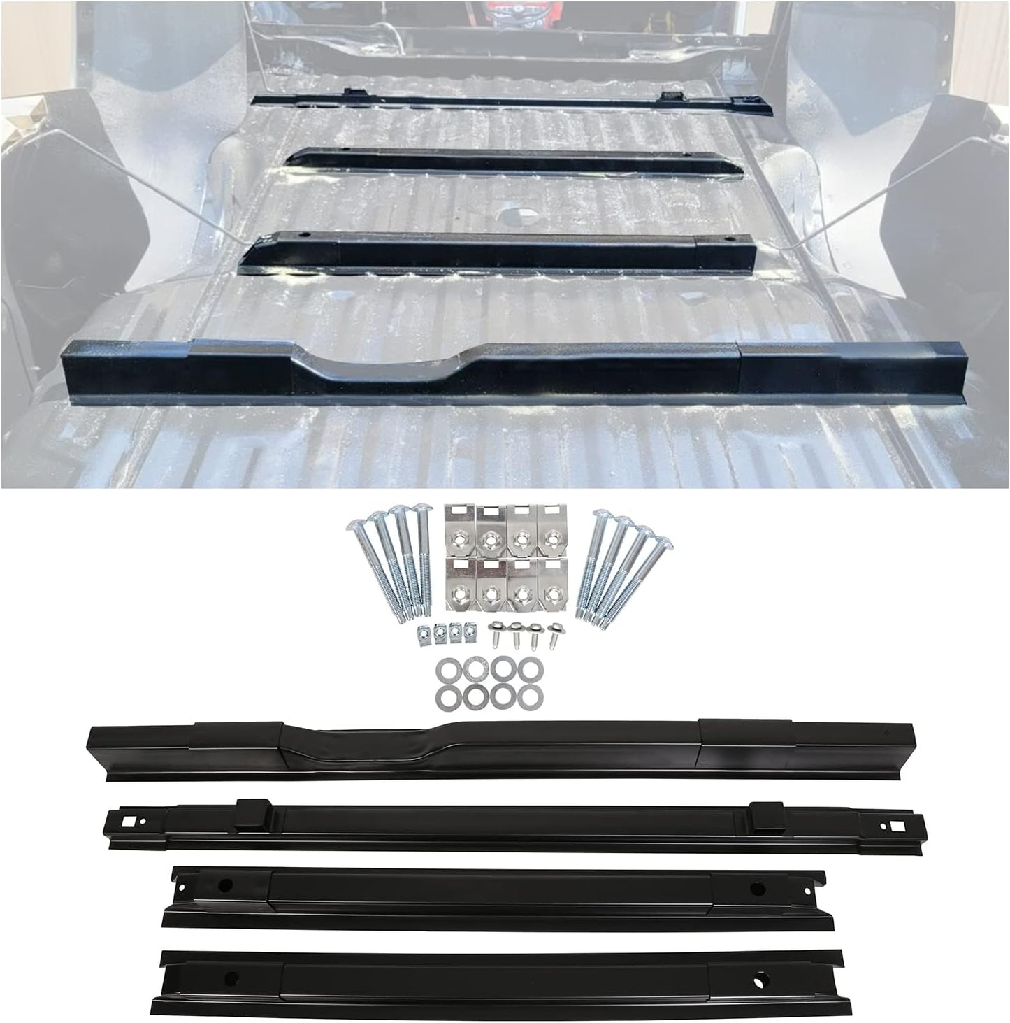 Short Bed Crossmember Kit Compatible with 1999-2018 Ford F-250 F-350 F-450 Super Duty Replacement for BC3Z9911215B F81Z9911215BA Bed Rails LYAM-256