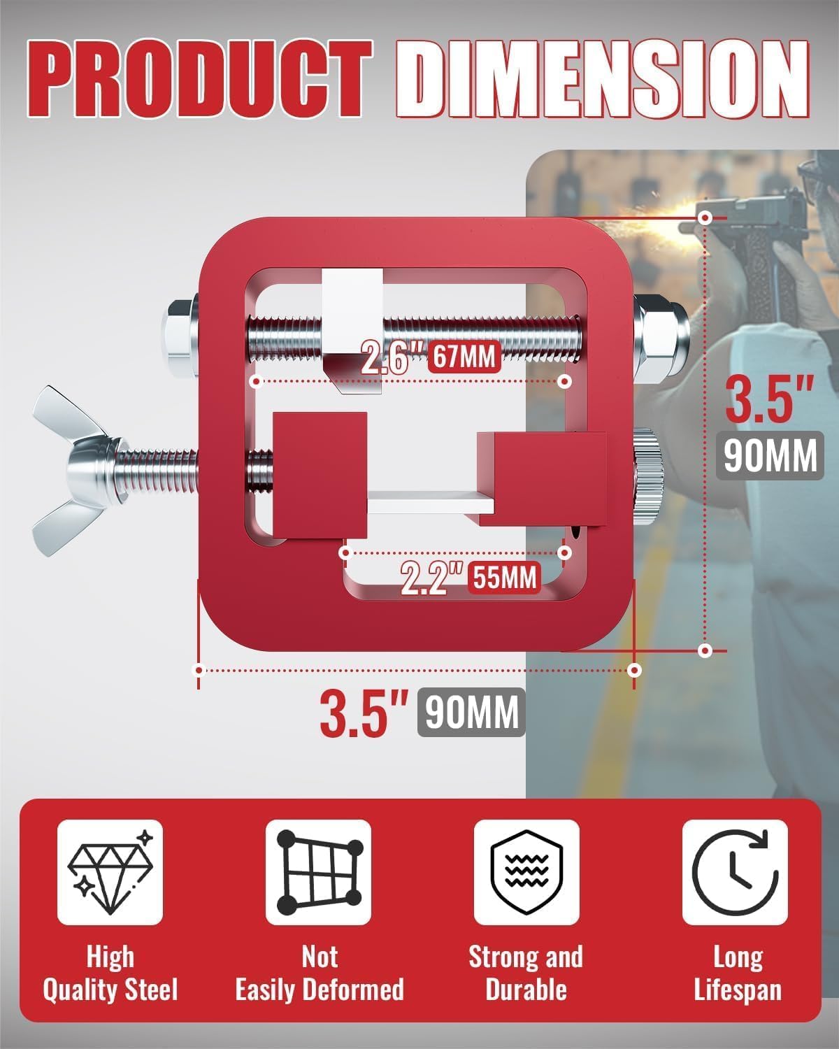 Sight Pusher Tool, Universal Handgun Sight Adjustment for 1911/Glock/Shield/Sig, Bead Disassembly Tool, Front Rear Sight Removal Tool Auto Repair LYOM-058