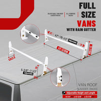 Load image into Gallery viewer, Van Roof Ladder Rack 47inches- 77inches Adjustable Roof Rack 500LBS Capacity Compatible with Chevy Dodge Ford GMC Express LYA-059S
