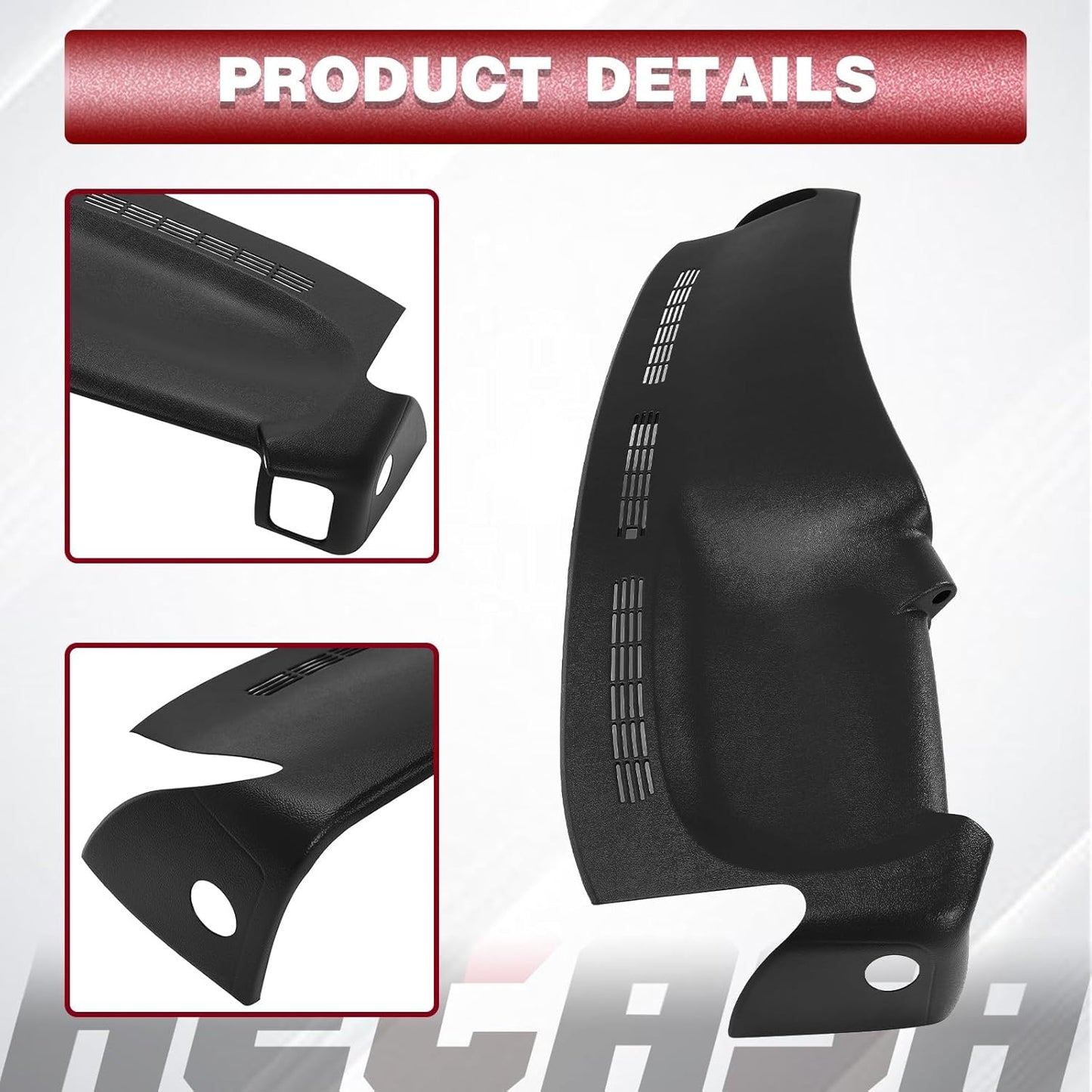 Molded Dash Board Cover Black Dashboard Cap Compatible with 1999-2007 Chevrolet Silverado GMC Sierra
