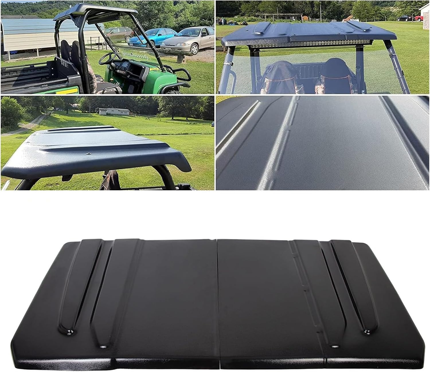 Universal Hard Top Roof Compatible with JD Gator 625 825i/Kawasaki MULE 4010/Bobcat 3400/Yamaha Rhino/Kawasaki Teryx/Full Size Polaris Ranger New Black LYMP-002T