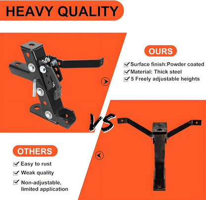 Heavy Duty Adjustable Lawn Mower Trailer Towing Hitch, Garden Tractor Hitch Steel Compatible with John Deere Cub Cadet Craftsman LYJD-011-SD
