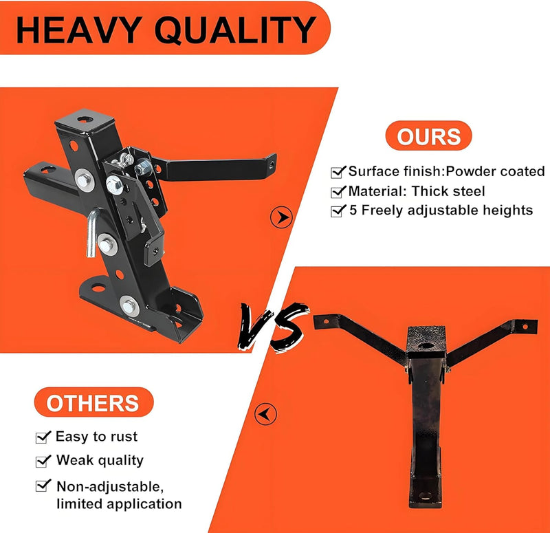 Heavy Duty Adjustable Lawn Mower Trailer Towing Hitch, Garden Tractor Hitch Steel Compatible with John Deere Cub Cadet Craftsman LYJD-011-SD
