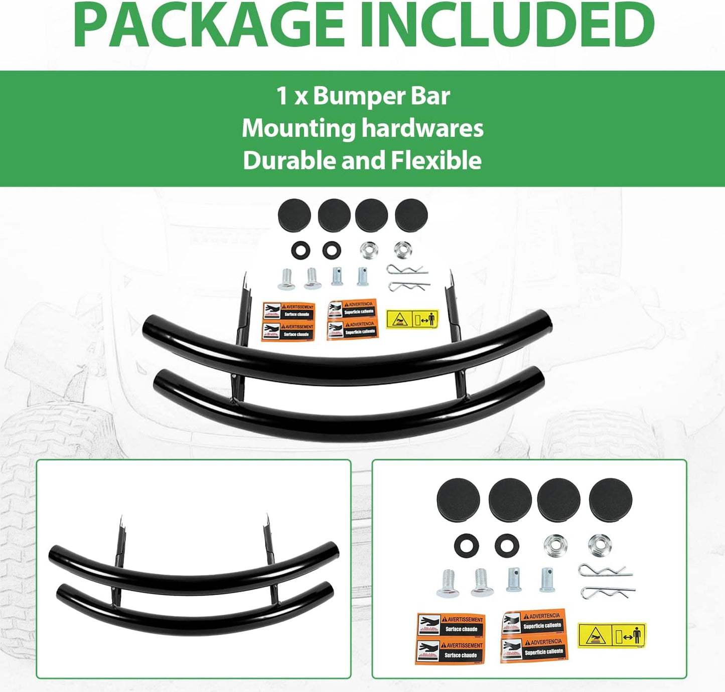 Front Bumper Brush Guard Compatible with John Deere 100 Series 102 115 125 135 145 155C 190C D100 D110-D170 L100 L105 L107 LA175 G110 X110 X120 X125 Lawn Mower Garden Tractor LYJD-028