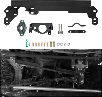 Steering Box Brace Compatible with 1984-2001 Cherokee XJ Steel W/Sector Shaft Support Steel Powder Coated Black LYAM-061