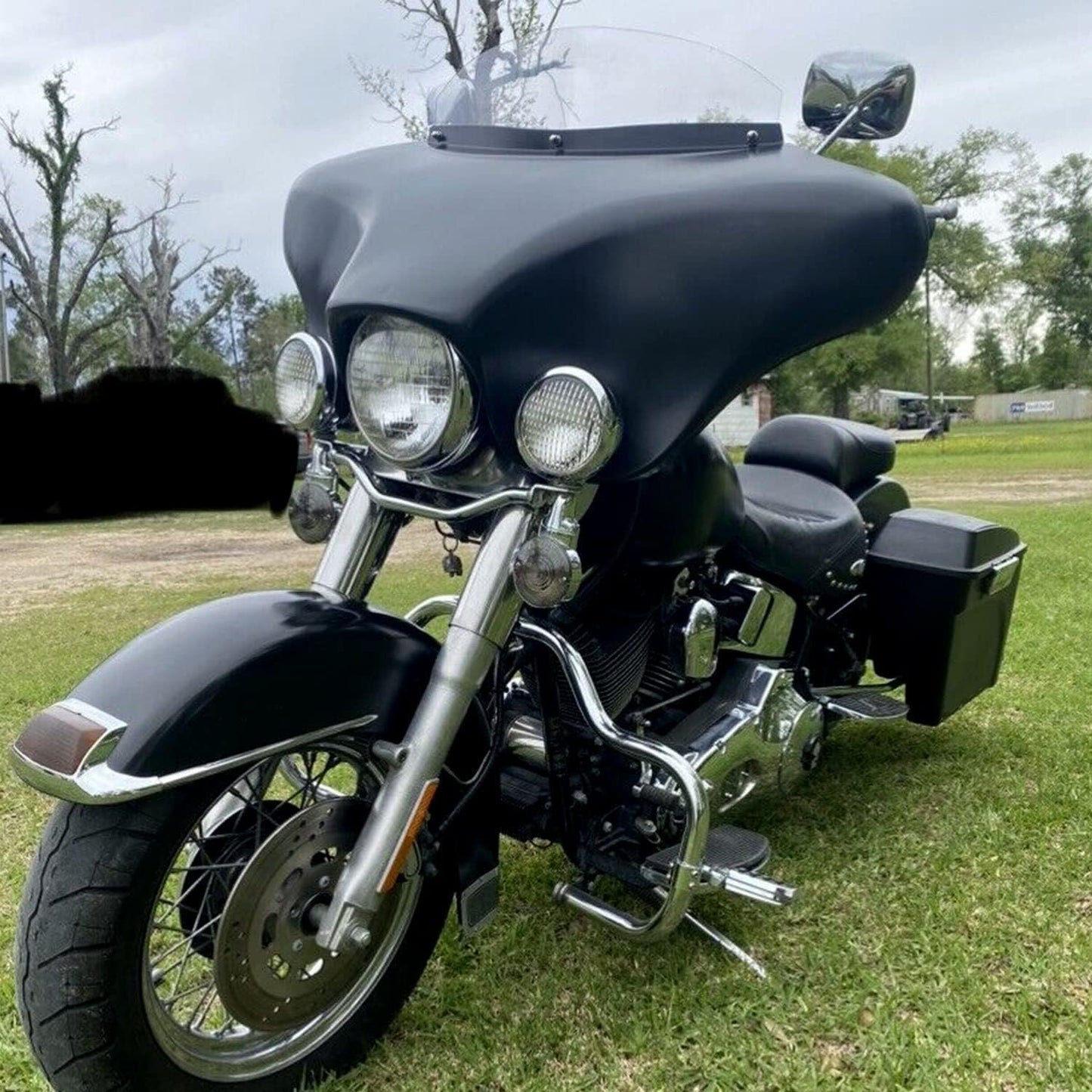 Batwing Fairing Compatible with 1986-2015 Harley Davidson FLSTN Heritage Softail Classic Deluxe Fat Boy w/Windshield 4 Speaker Front LYMP-120