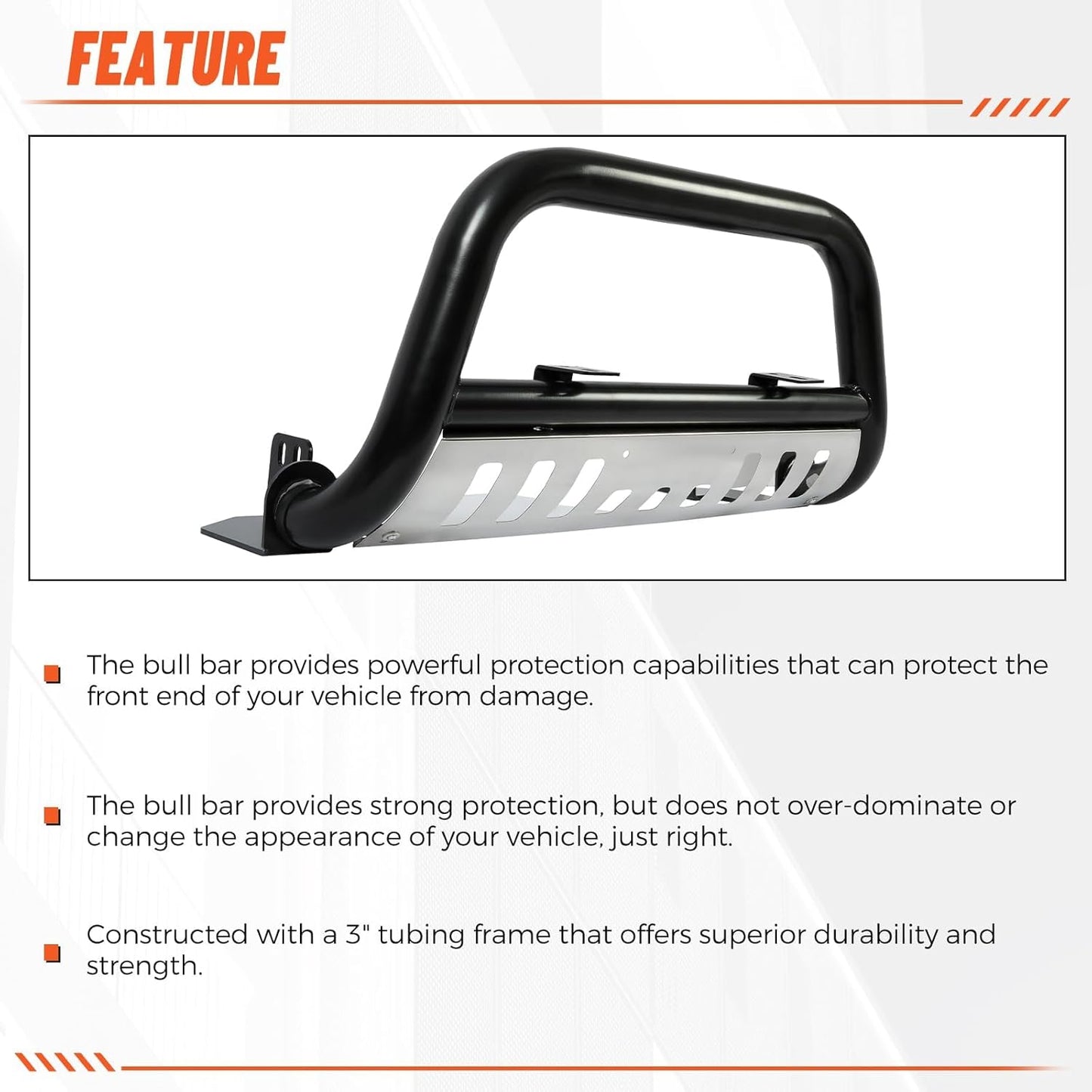 Bull Bar Compatible with 1998-2004 Toyota Tacoma 1996-1998 Toyota 4Runner 3inches Tube Brush Push Grille Guard Front Bumper LYAM-327