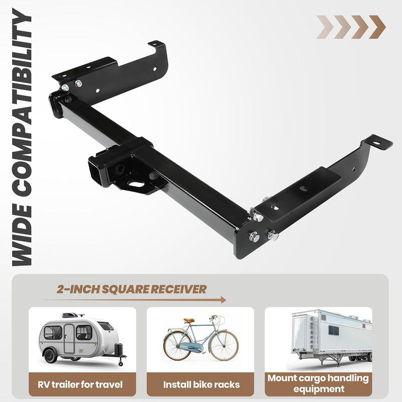 KUAFU 2 Inch Class 3 Trailer Hitch Compatible with 1996-2023 Chevrolet Express 1500 2500 3500 GMC Savana 1500 2500 3500 Towing Hitch Mount Receiver LYAM-693