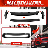 Load image into Gallery viewer, ECOTRIC Rear Trunk Spoiler Wing Compatible with 2006-2011 Honda Civic 4 Door Sedan ABS Trunk Spoiler Wing Painted Gloss Black LYAP-530
