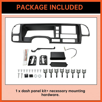 Double Din Dash Panel Compatible with 1995-2002 GMC Truck SUV Radio Stereo Wire Harness Trim Bezel Panel Kit LYAP-018