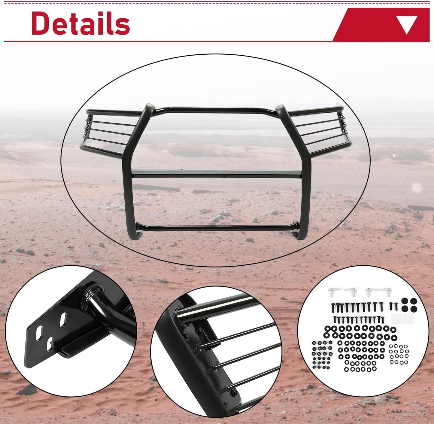 Front Brush Guard Bumper Grille Compatible with 2016-2023 Toyota Tacoma Bull Bar Brush Push Bar Guard Protector Powder Coated Black Steel Exterior Accessories LYAM-139S