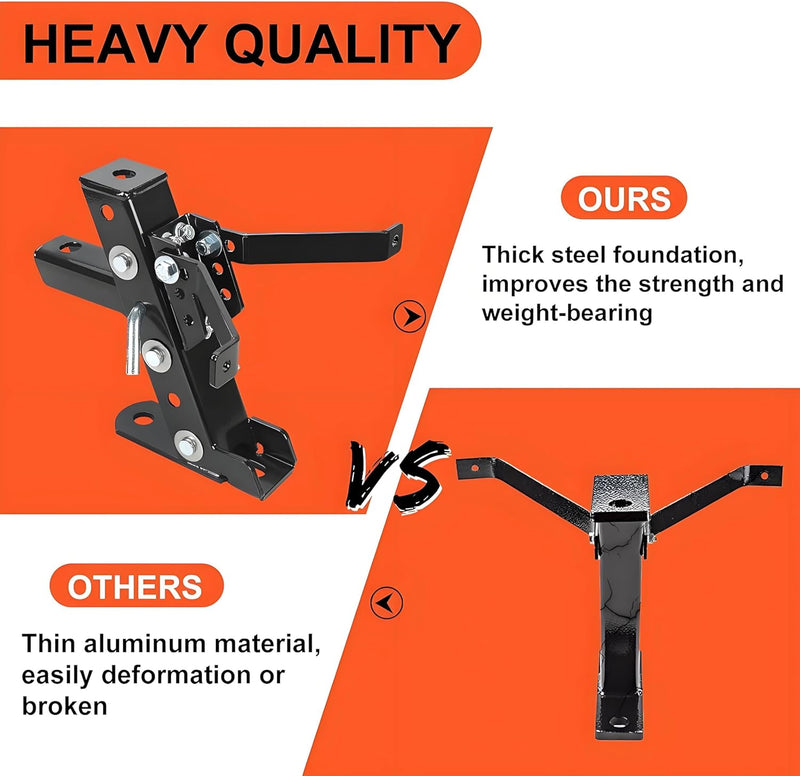 Heavy Duty Adjustable Lawn Mower Trailer Towing Hitch, Garden Tractor Hitch Steel Compatible with John Deere Cub Cadet Craftsman LYJD-011-SD