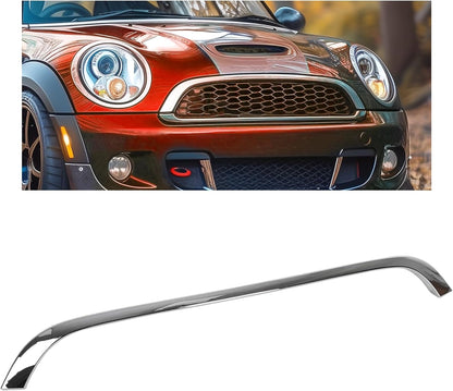 Chrome Grille Hood Molding Trim Compatible with 2007-2015 Mini Cooper R55 R56 R58 R59 Replacement for 51132751040 MC1235100 Front Grill Hood Trim Moulding LYAP-474S