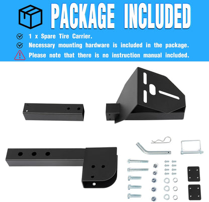 Trailer Hitch Spare Tire Mount Compatible with Truck with 2 Inch Hitch Receiver Fits 4 & 5 & 6 Lugs Adjustable Rack Holder Mount LYAM-X1056