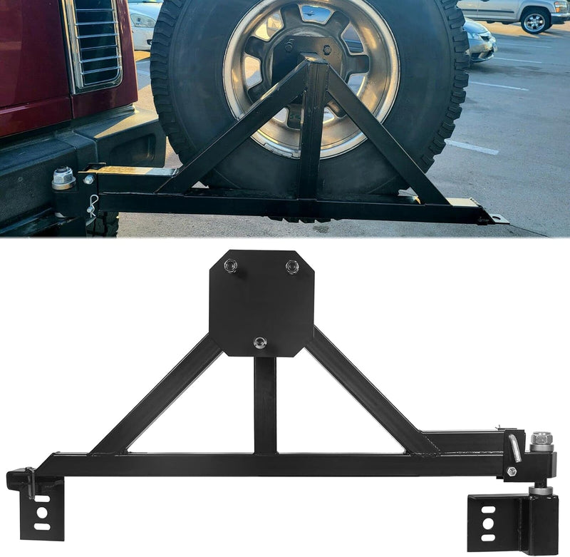 Tire Carrier Mount Compatible with All Hummer H2 w/Drop Down Option Black, Heavy Duty LYAM-479