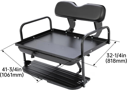 Rear Back Seat Kit Compatible with Yamaha G14 G16 G19 G22 Golf Cart Flip Folding Seat - Off-White LYMM-125S-2