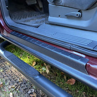Load image into Gallery viewer, Rocker Panel Guard Trail Armor Compatible with 1999-2006 Chevy Chevrolet Silverado/GMC Sierra 1500 2500 3500 2007 Chevy Chevrolet Silverado 1500 2500 HD 3500 Classic Crew Cab LYAP-254-DK
