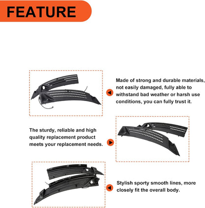 Windshield Wiper Cowl Cover Panel Compatible with 2004-2008 Ford F150 2006-2007 Lincoln Mark LT Outer Window Wiper Cowl Grille Replacement for 4L3Z-15022A69-AA & 4L3Z-15022A68-BA LYAP-243S