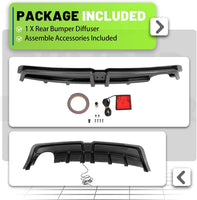 Load image into Gallery viewer, Rear Bumper Diffuser Compatible with 2006-2011 Honda Civic 4 Door Sedan Rear Lower Bumper Lip Splitter Valance with LED Brake Light Bumper Spoiler Carbon Fiber Color LYAP-X1386
