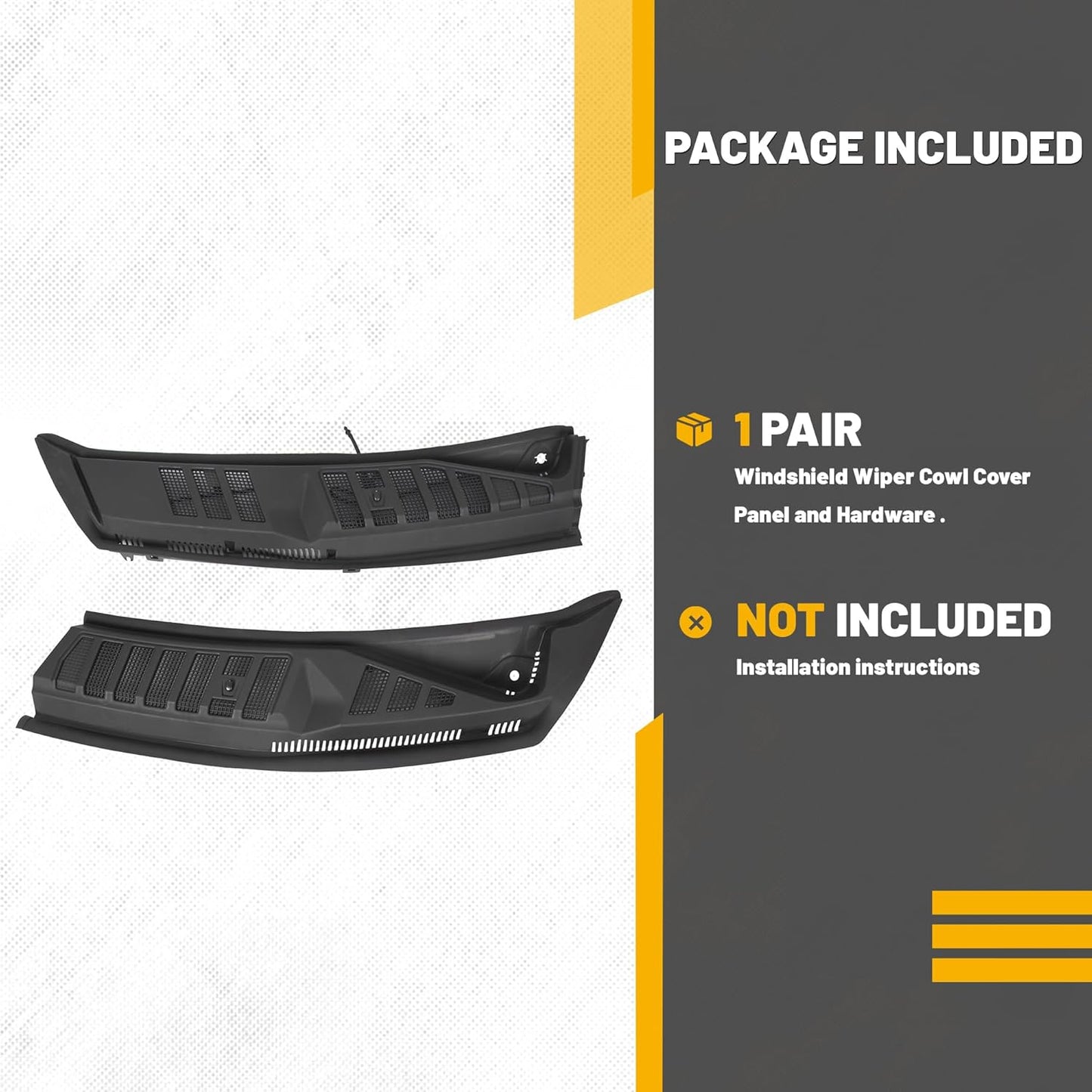 Windshield Wiper Cowl Cover Panel Compatible with 2015-2020 Ford F150 Replacement for FL3Z15022A69B Left & Right Front Windshield Wiper Cowl Grille Insert Panel LYAP-321