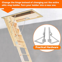 Load image into Gallery viewer, HECASA 55-2 Attic Ladder Spreader Hinge Arms Replacement Counter Balance Arms Hinge Kit Compatible with 2010-Up Werner Mk 5, WU2210, W2208, W2210 Thick Zinc LYOM-059
