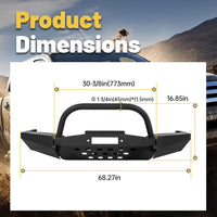 Load image into Gallery viewer, ECOTRIC Front Bumper Compatible with 1998-2011 Ford Ranger W/Winch Plate Bull Bar D-Ring Mounts Bumper Assembly Steel Powder Coated Black LYAM-328

