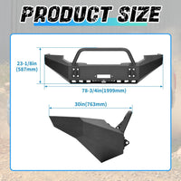 Load image into Gallery viewer, ?KUAFU Front Bumper Assembly Compatible with 1999-2004 Ford F250 F350 F-250 F-350 Super Duty Steel Powder Coated w/Winch Plate Two Packages LYAM-X1255A+LYAM-X1255B
