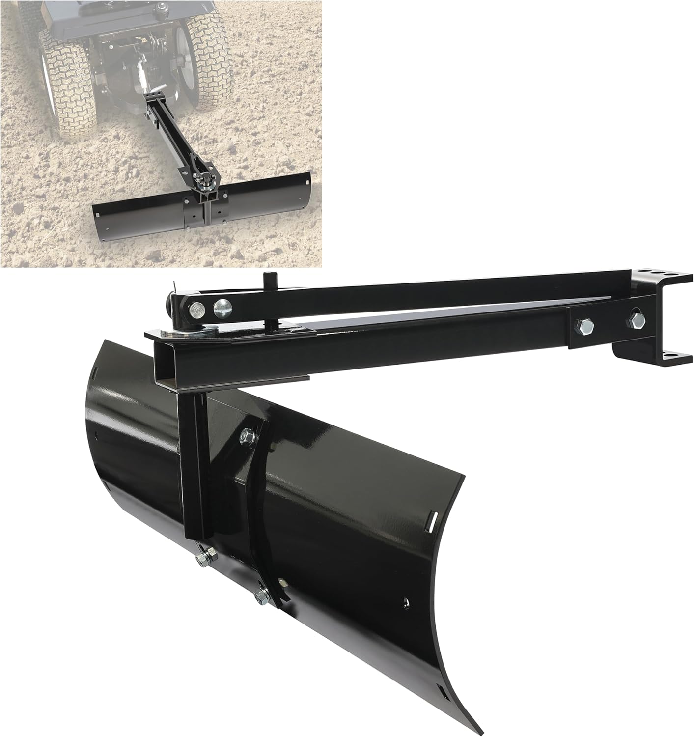 39.75inches 3 Point Sleeve Hitch Rear Blade Compatible with ATV UTV Garden Tractors Lawn Mower Tractor Attachments Behind Rear Sleeve Hitch Tow Blade LYOM-248