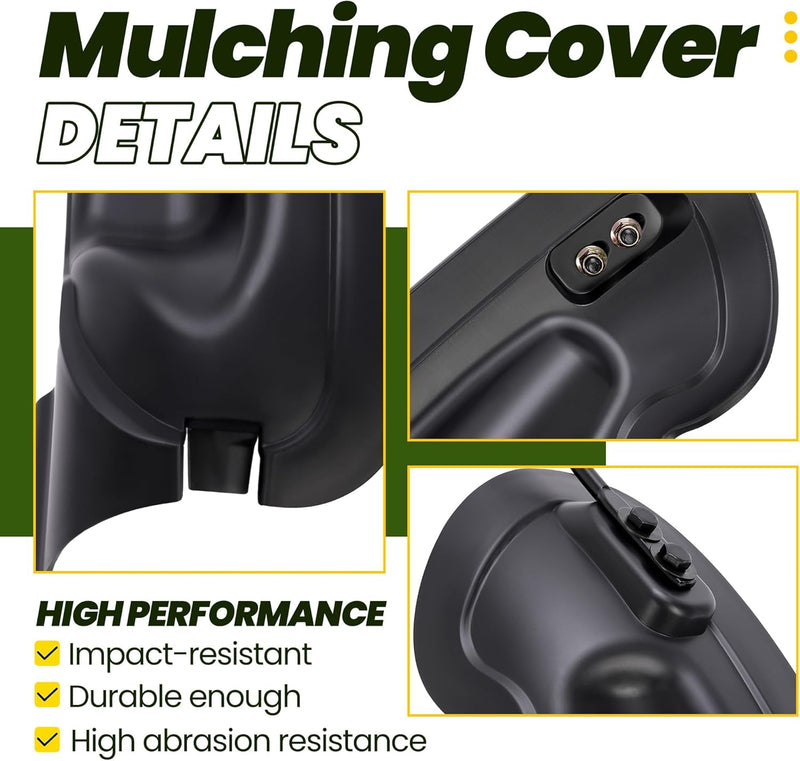 KUAFU Tractor Mulching Cover Compatible with Lawn Mowers w/ 42inches & 46'' Decks Cub Cadet RZT-42 Troy-Bilt TB46 Craftsman T2100 Replacement for 631-05195A Mulch kit Mulch Plug Attachment Black Plastic PP LYMP-187