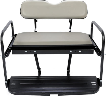 Rear Back Seat Kit Compatible with Yamaha G14 G16 G19 G22 Golf Cart Flip Folding Seat - Off-White LYMM-125S-2