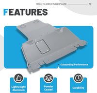 Load image into Gallery viewer, KUAFU Skid Plate Compatible with 2014-2021 Toyota Tundra 4.6L 5.7L 2020-2022 Toyota Sequoia 5.7L Replacement for PTR60-34190 Front Lower Engine Undercover Guard Protection Aluminum Gray LYAM-617
