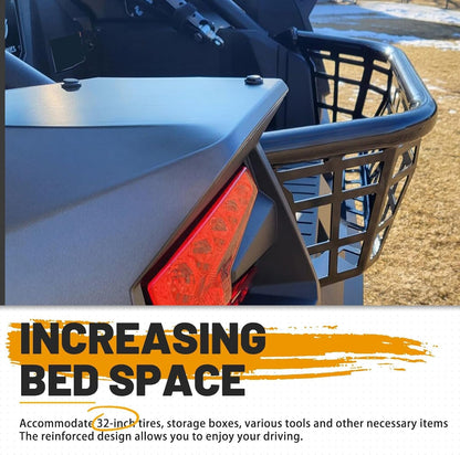 Cargo Barricade Compatible with 2020-2025 Kawasaki Teryx KRX 1000 2023-2025 KRX4 1000 Luggage Rack Steel Cargo Bed Enclosure Tailgate Black Powder Coated LYMM-153