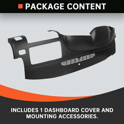 Black Dash Board Cover Compatible with 2007-2013 Chevy Chevrolet Silverado LS LT WT Base GMC Sierra SL SLE WT Base Dashboard Panel Cover Glovebox Dashboards ABS Plastic LYAP-300V