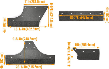 Door Armor Cladding Skid Plate Compatible with 2007-2018 Jeep Wrangler JK 4 Doors Powder Coated Steel Heavy-Duty Black Slider Rocker Guards Rock Panel LYAM-664