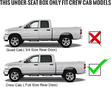 Under Seat Storage Box Compatible with 2019-2025 Dodge Ram 1500 Crew Cabs (New Body Style) Truck Organizer Back Underseat Container System- Black LYAP-115