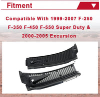 Load image into Gallery viewer, HECASA Windshield Wiper Cowl Vent Grille Compatible with 1999-2007 Ford F250 F350 F450 F550 Super Duty 2000-2005 Excursion Replace for 3C3Z-25022A68-AAA 4C3Z-25022A69-AAA Windscreen Covers Panels Kit LYAP-244S
