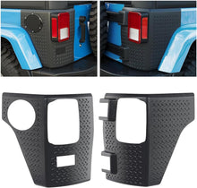 Rear Corner Guards Body Armor Compatible with 2007-2018 Jeep Wrangler JK JKU Replacement for 11651.01 Tail Light Trim Covers Rear Quarter Panel Textured Black Exterior Accessories 2Pcs LYAP-194