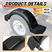 Load image into Gallery viewer, Set of 2 Single Axle Trailer Fenders 13inches Wheels Tire Skirt Boat(Black) LYAP-274S-2
