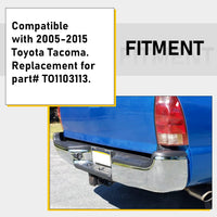 Load image into Gallery viewer, KUAFU Rear Bumper Compatible With 2005-2015 Toyota Tacoma TO1103113 Bumper Assembly W/Pads Brackets and License Plate Lights Steel Chrome LYAM-362-1
