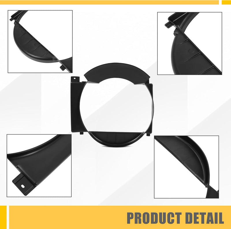 KUAFU Radiator Cooling Fan Shroud Compatible with 1987-2001 Jeep Cherokee Replaces CH3110104 52027501AB 52027501AC Black PP Plastic LYAP-980