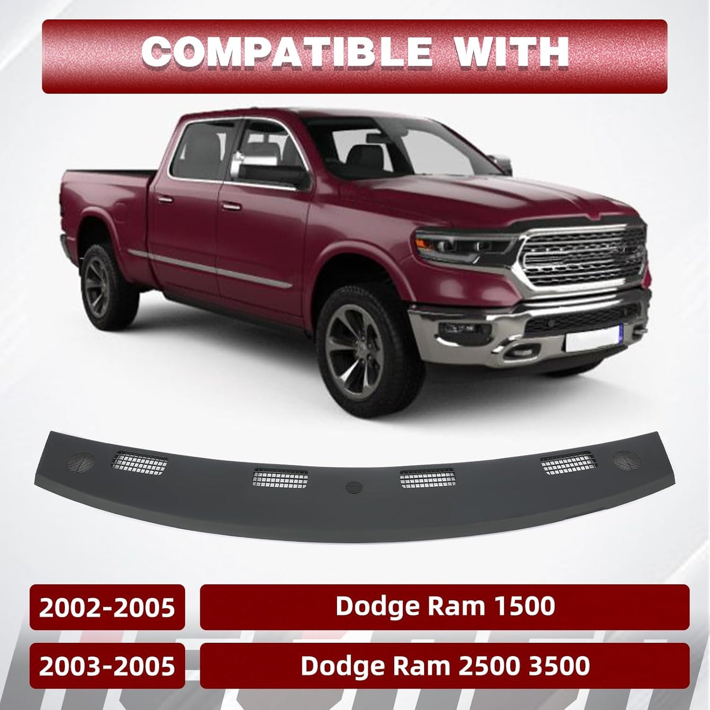 Upper Dashboard Panel Compatible with 2002-2005 Dodge Ram 1500 2003-2005 Dodge Ram 2500 3500 Dashboard Replacement for 5GT31XDVAC - Slate Gray LYAP-641