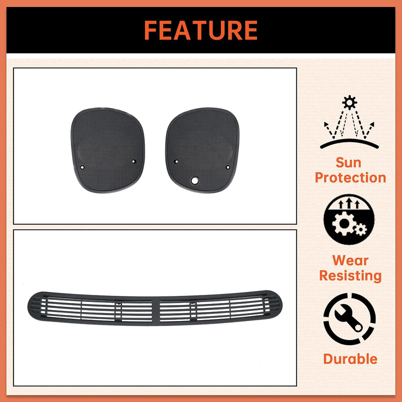 Dash Defrost Vent Cover& Speaker Grill Set Compatible with 1998-2005 Chevy Chevrolet S10 GMC Jimmy Sonoma Oldsmobile Bravada Blazer (2 Packages) LYAP-266S-3