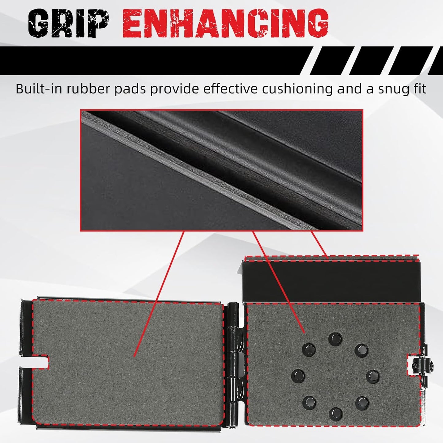 Universal Saw Press Chainsaw Bracket for ATV UTV Trailers W/Tubular Hanger Racks Fixed Tool Carrier Mounting Holder Kit LYOM-114