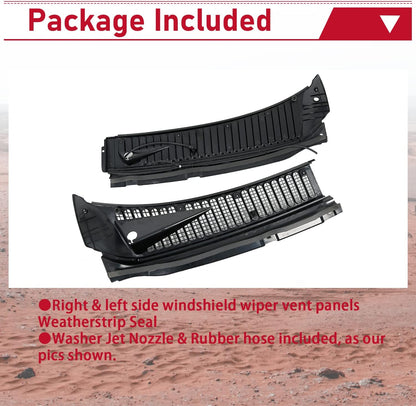 Windshield Wiper Cowl Vent Grille Compatible with 1999-2007 Ford F250 F350 F450 F550 Super Duty 2000-2005 Excursion Replace for 3C3Z-25022A68-AAA 4C3Z-25022A69-AAA Windscreen Covers Panels Kit LYAP-244S